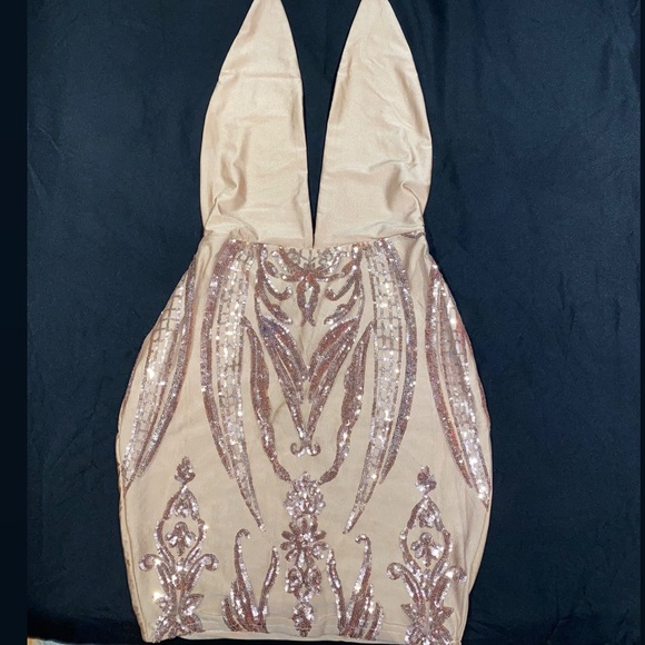 Champagne Bodycon Mini Dress - Picture 3 of 4